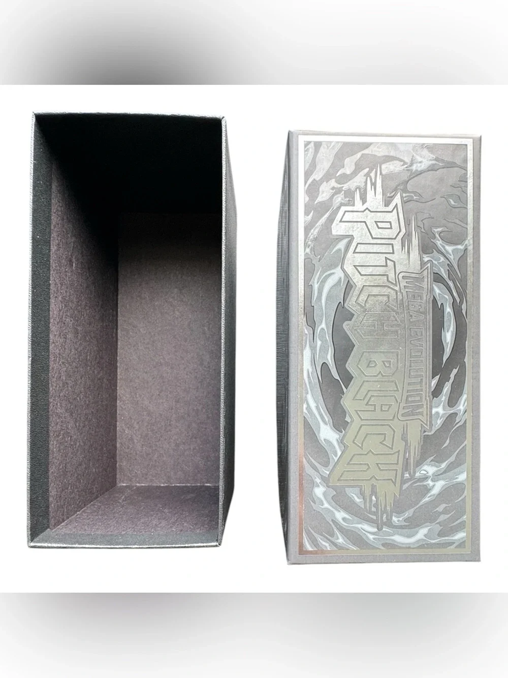 Pokemon Mega Evolution Pitch Black Elite Trainer Box(EMPTY BOX)- Silver & Black